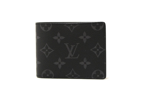 NEW Authentic Louis Vuitton Grey Black Monogram Eclipse Canvas Men's Multiple Wallet