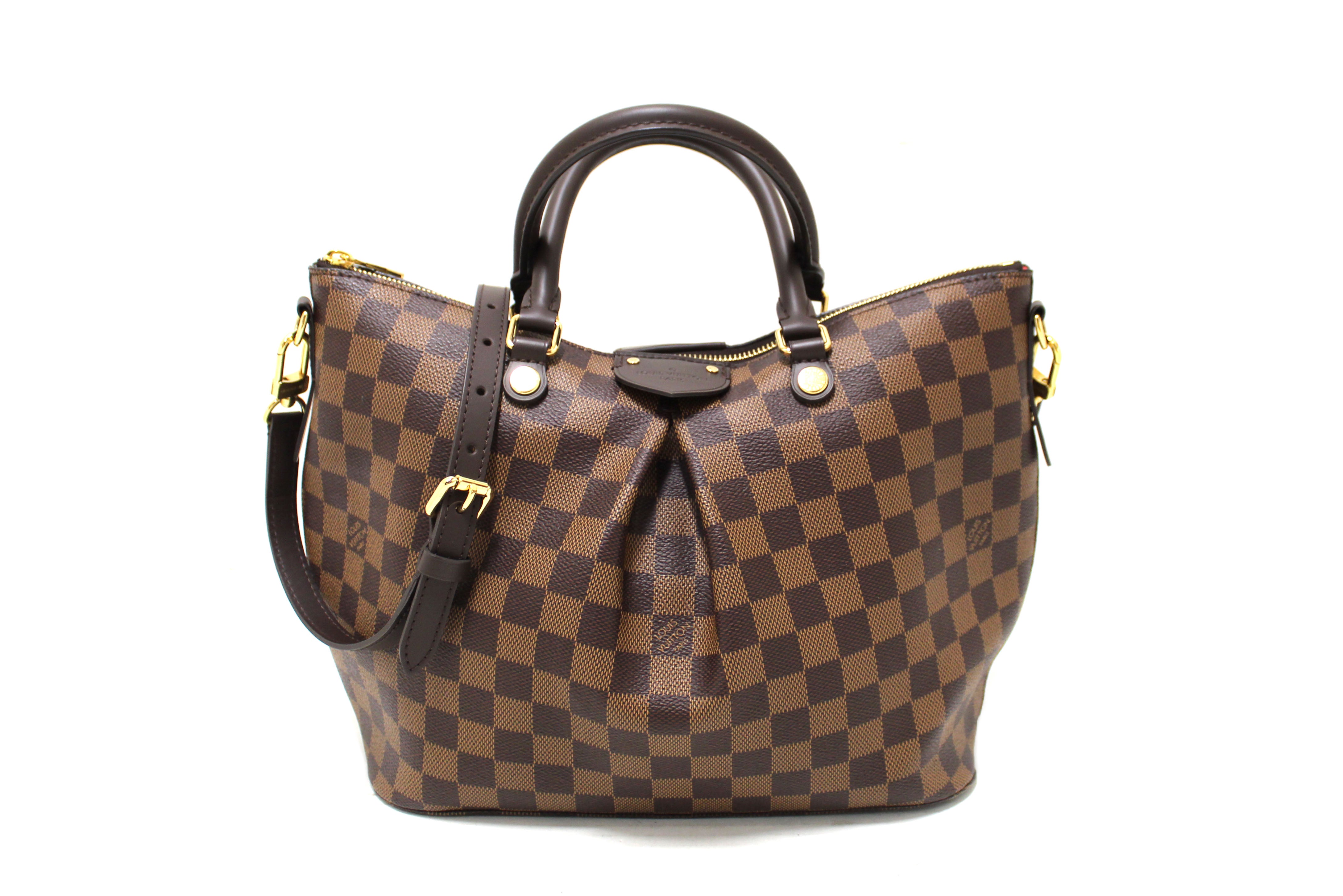 Authentic Louis Vuitton Damier Ebene Canvas Siena MM Handbag