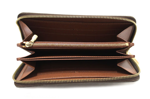 Authentic Louis Vuitton Classic Monogram Canvas Zippy with Brown Interior Wallet