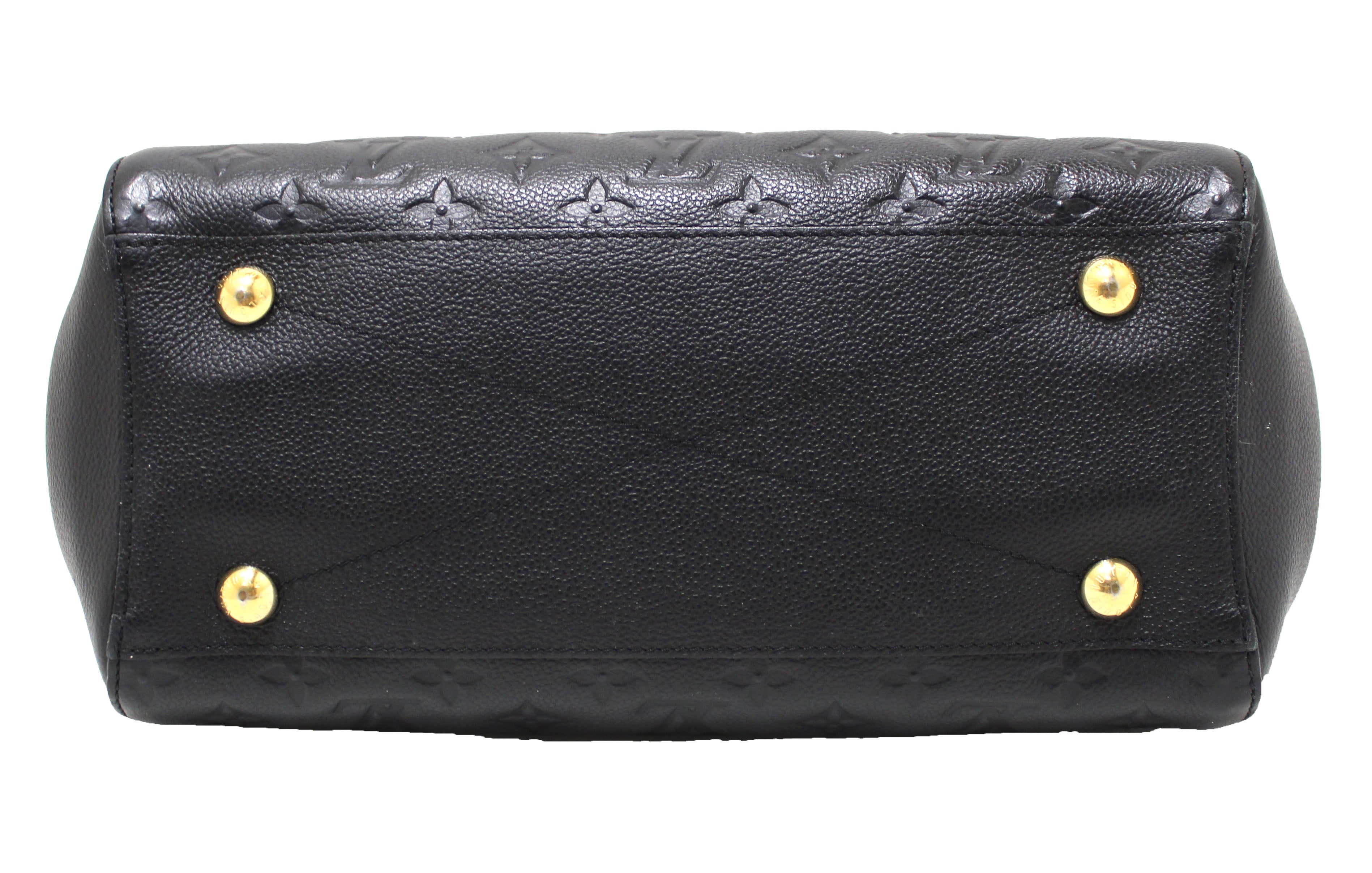 Authentic Louis Vuitton Black Monogram Empreinte Leather Montaigne MM Bag