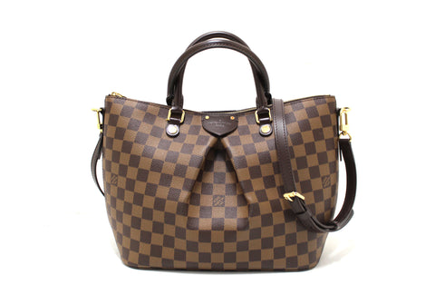 Authentic Louis Vuitton Damier Ebene Canvas Siena MM Handbag