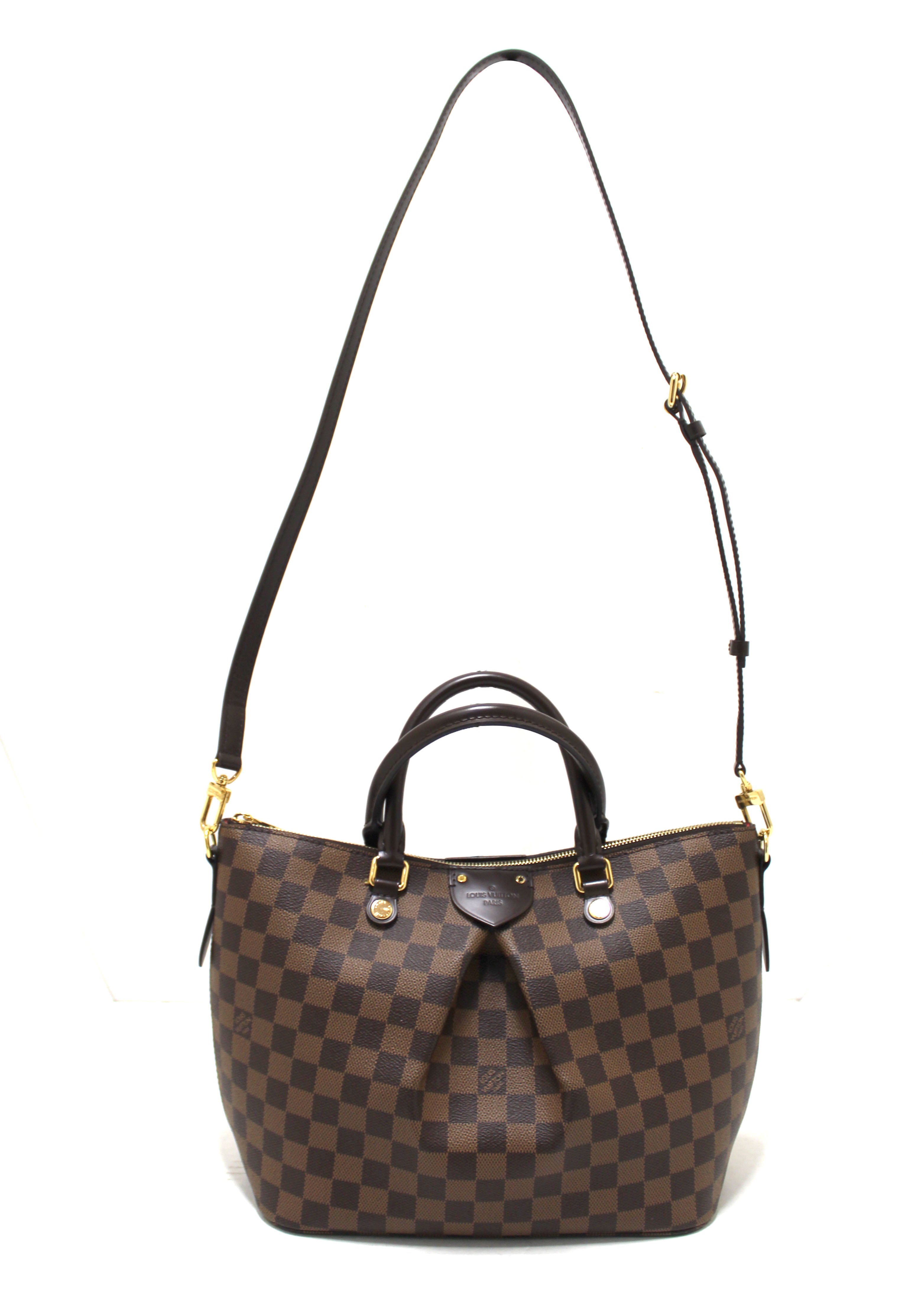 Authentic Louis Vuitton Damier Ebene Canvas Siena MM Handbag