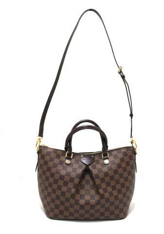 Authentic Louis Vuitton Damier Ebene Canvas Siena MM Handbag