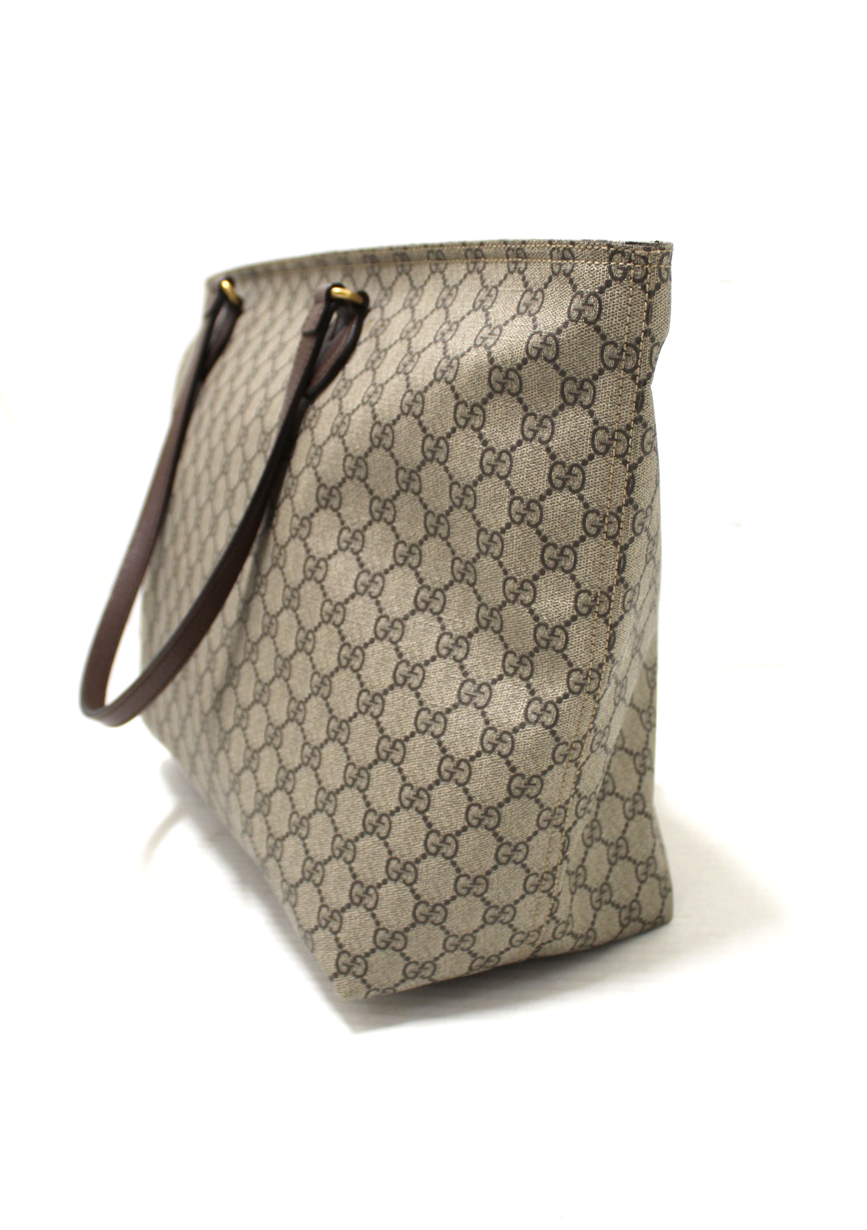 Authentic Gucci GG Supreme Canvas Ophidia Large Shoulder Tote Bag