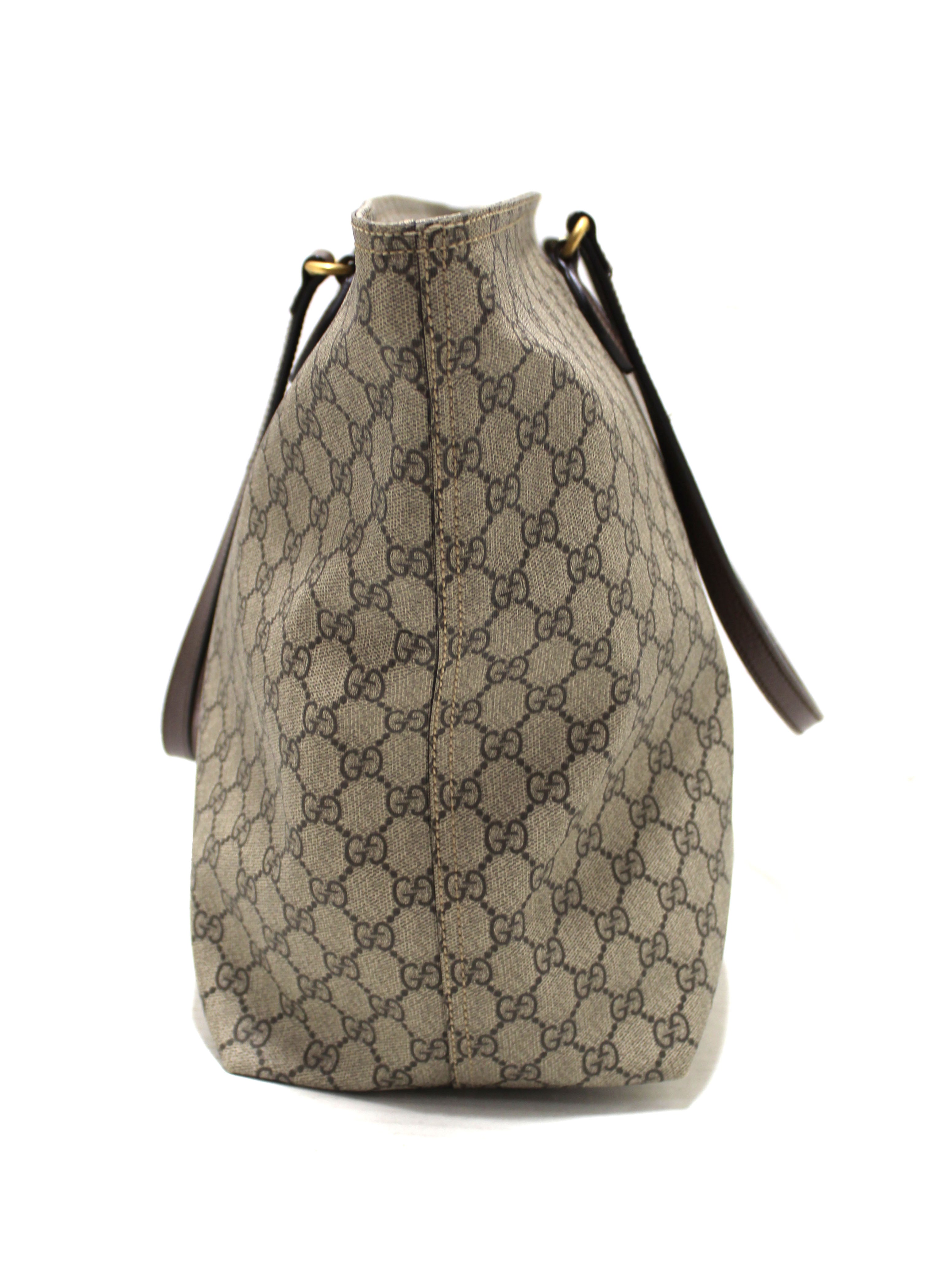 Authentic Gucci GG Supreme Canvas Ophidia Large Shoulder Tote Bag