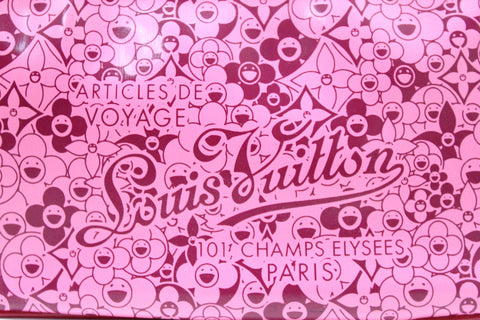 Authentic Louis Vuitton Limited Edition Pink Leather Cosmic Blossom Pochette Accessories Bag