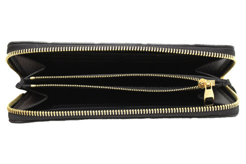Authentic Louis Vuitton Black Empreinte Leather Clemence Zippy Wallet