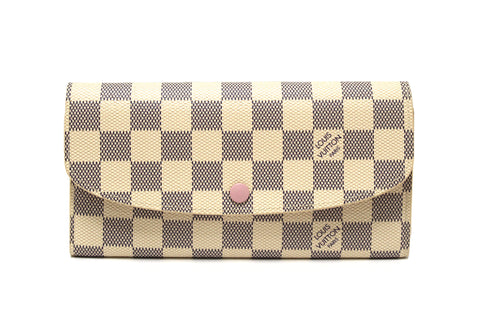 Authentic New Louis Vuitton Damier Azur Canvas Emilie Flap Wallet