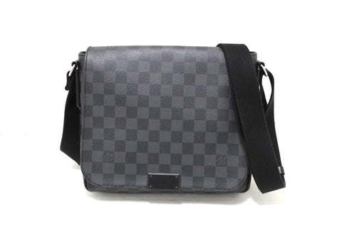 Authentic Louis Vuitton Damier Graphite District PM Messenger Bag