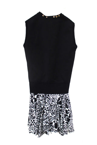 Authentic Louis Vuitton Black and Leopard Mini Dress size L