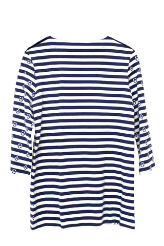 NEW Authentic Louis Vuitton Blue and White Striped Long Sleeve T-shirt size L