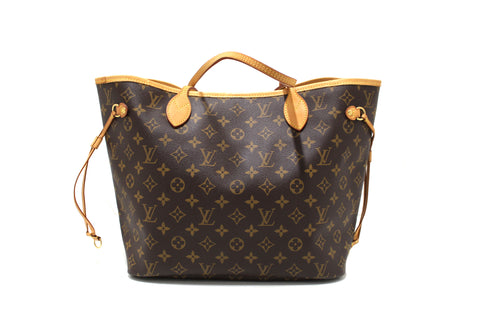 Authentic Louis Vuitton Classic Monogram Neverfull MM Tote Shoulder Bag