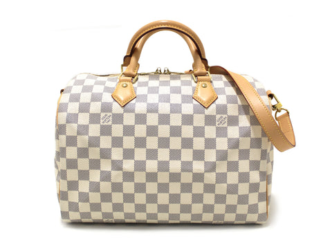 Authentic Louis Vuitton Damier Azur Speedy 30 Bandouliere Bag