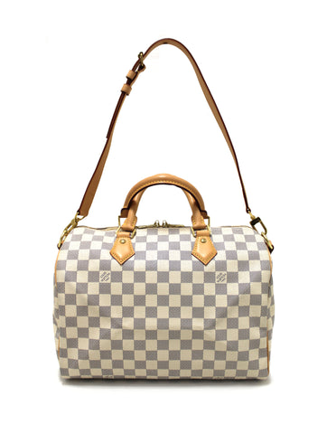 Authentic Louis Vuitton Damier Azur Speedy 30 Bandouliere Bag