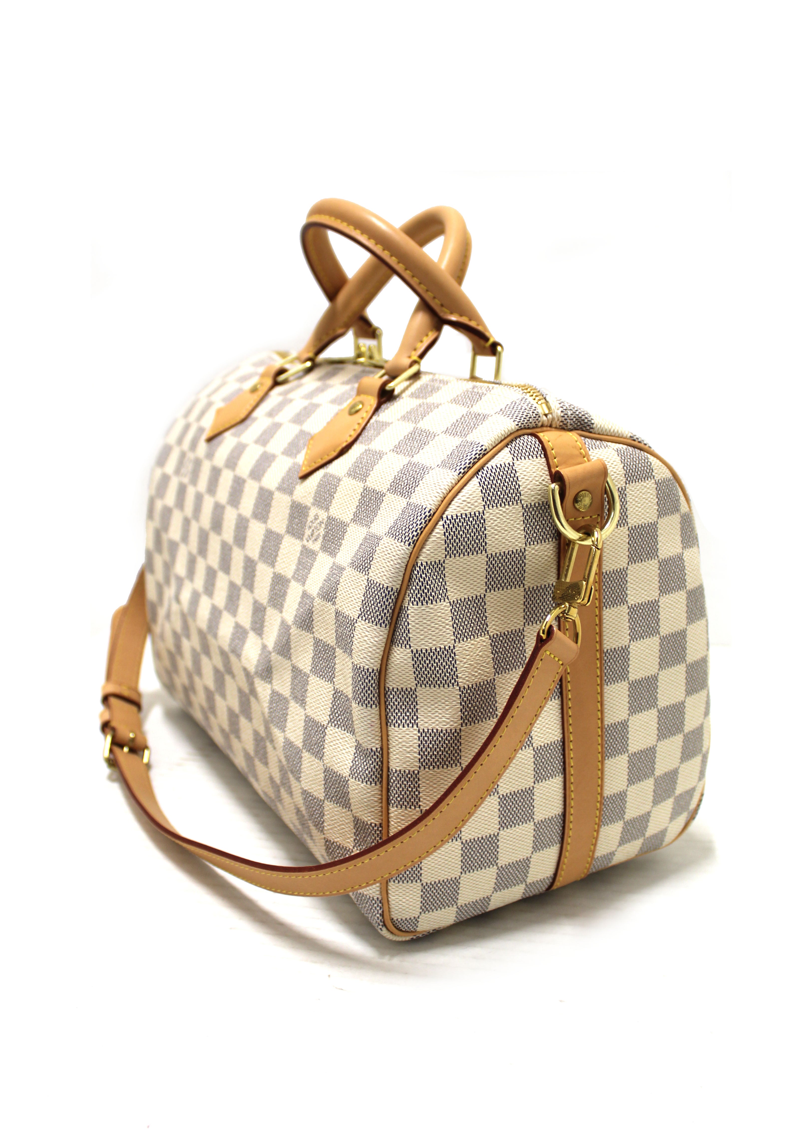 Authentic Louis Vuitton Damier Azur Speedy 30 Bandouliere Bag