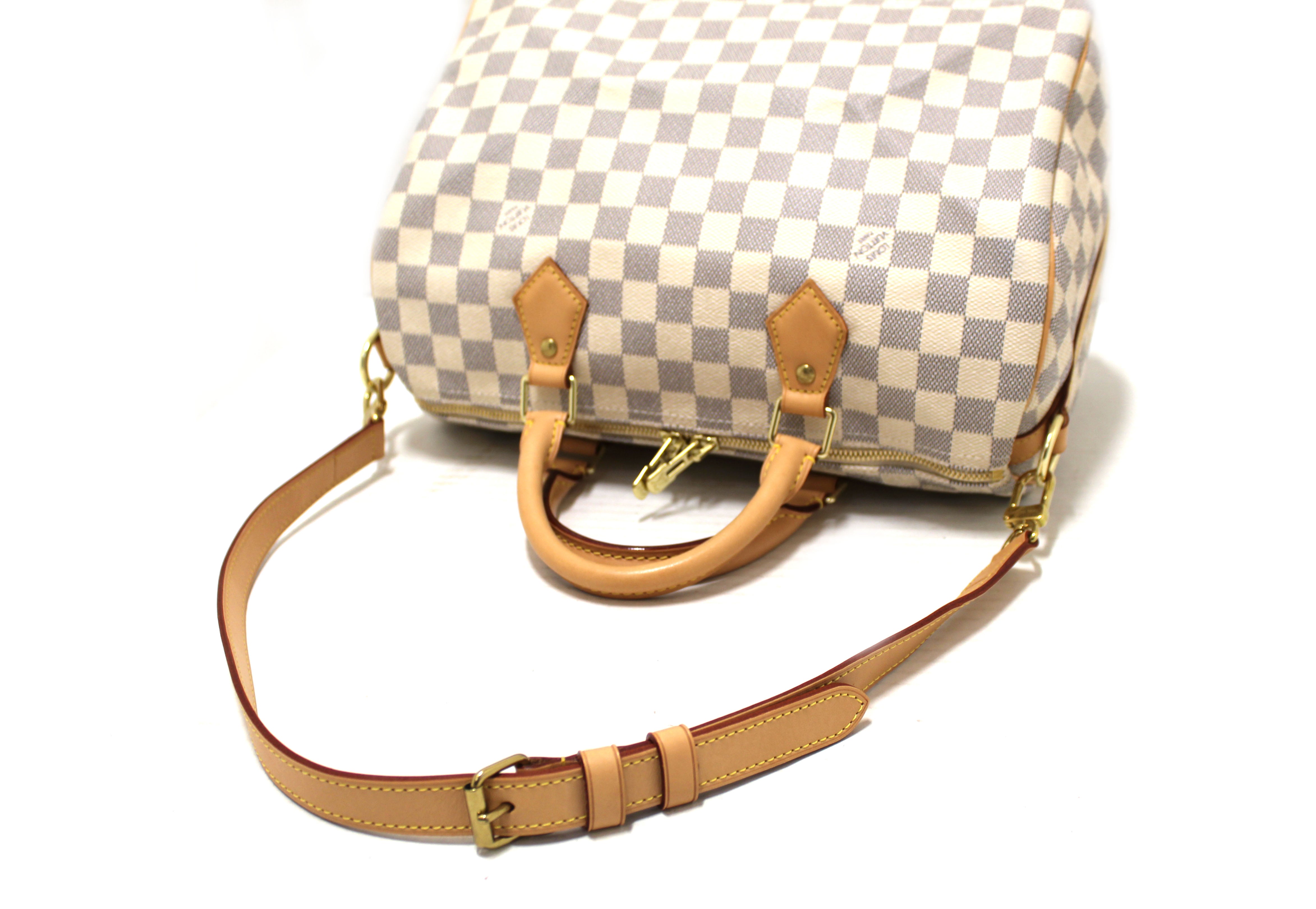 Authentic Louis Vuitton Damier Azur Speedy 30 Bandouliere Bag