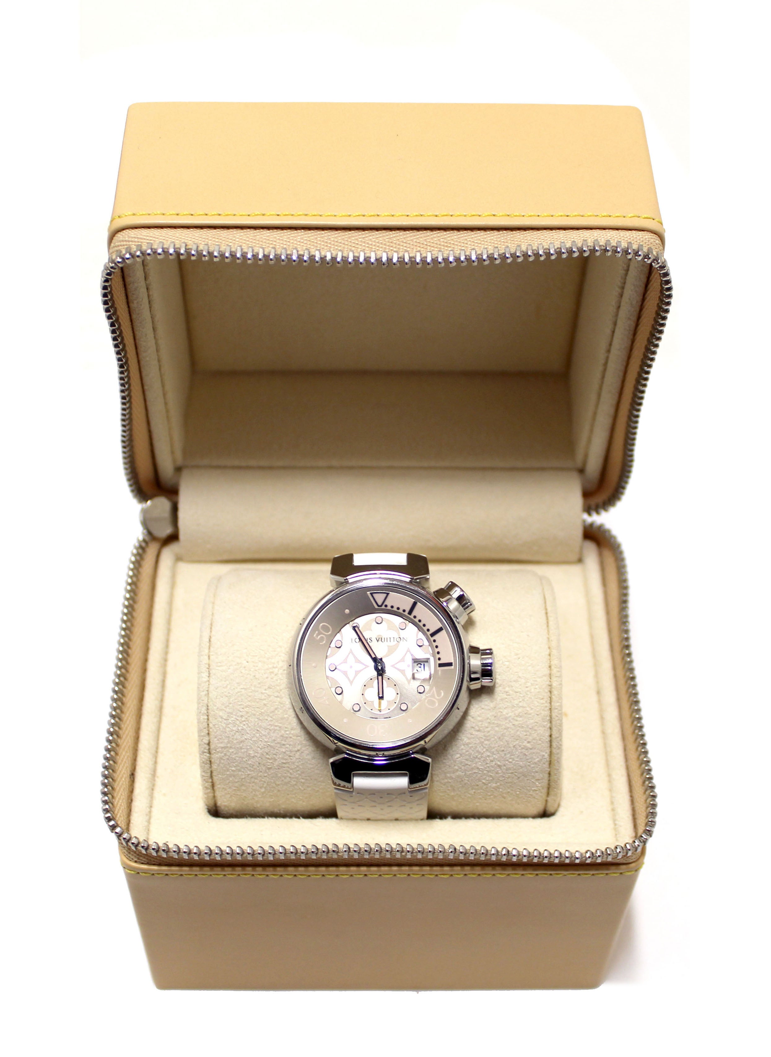 Authentic Louis Vuitton White Lovely Cup Chronograph Watch