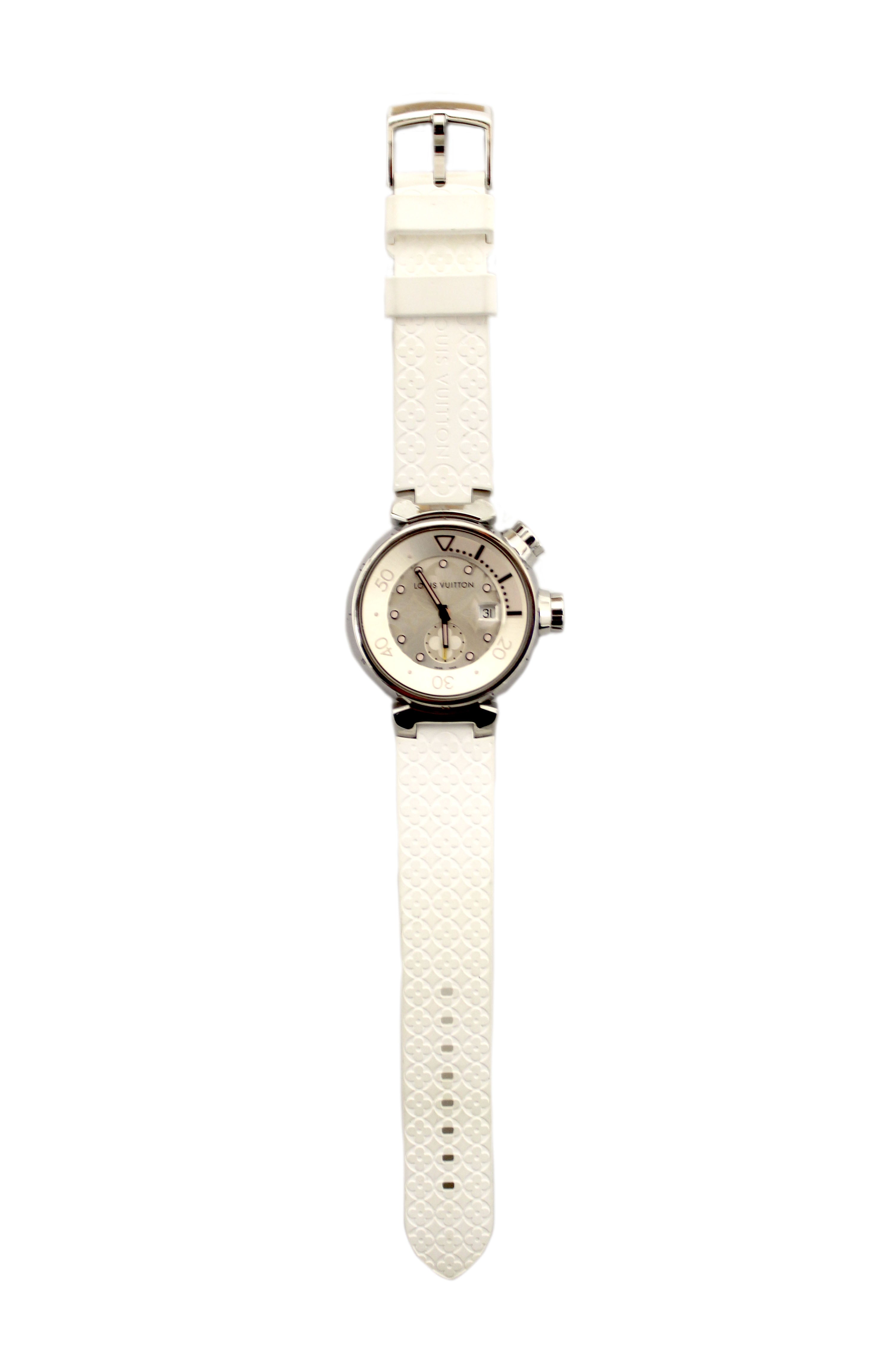 Authentic Louis Vuitton White Lovely Cup Chronograph Watch