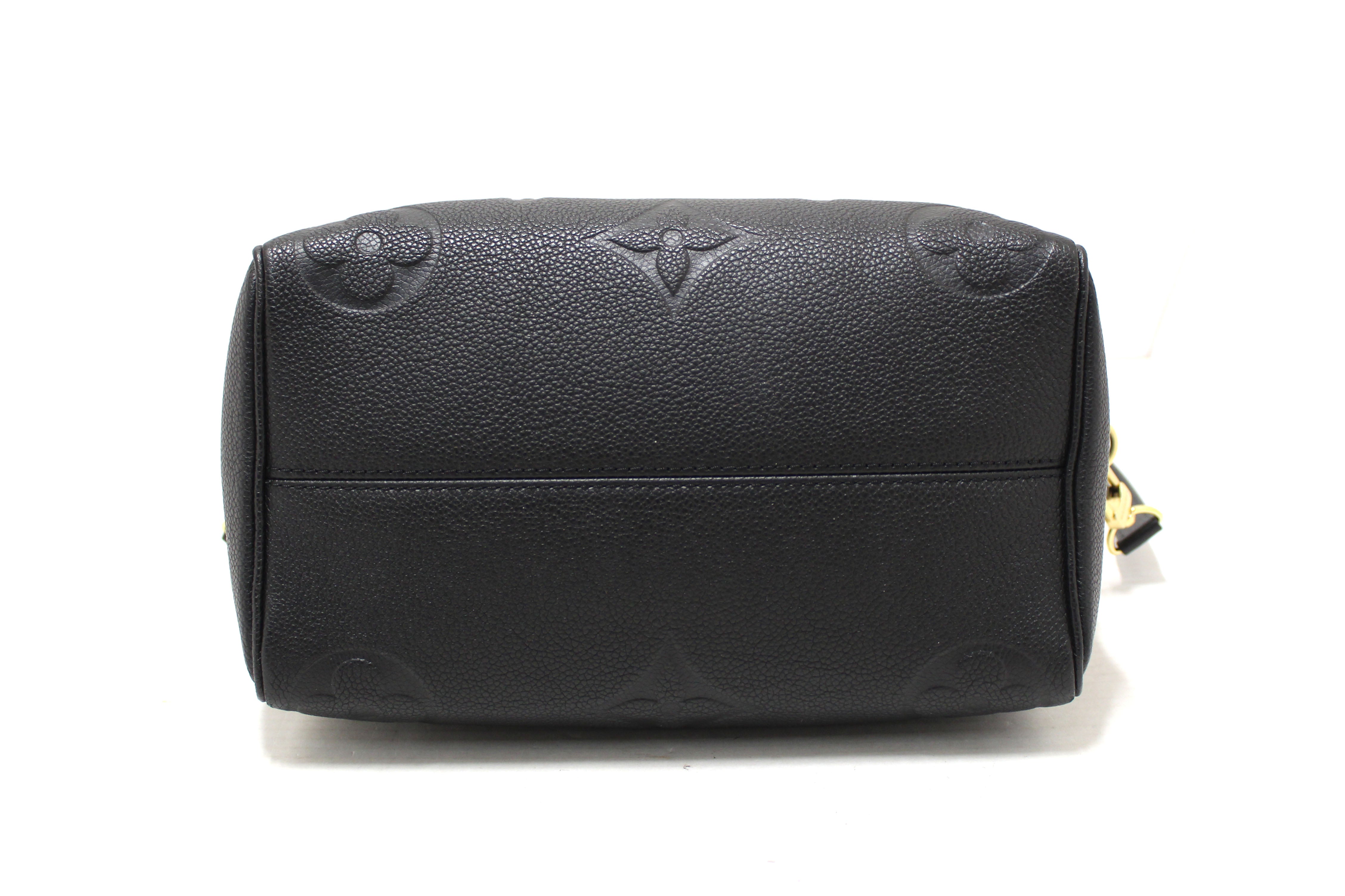 Authentic Louis Vuitton Black Empreinte Speedy 25 Bandouliere Crossbody Bag
