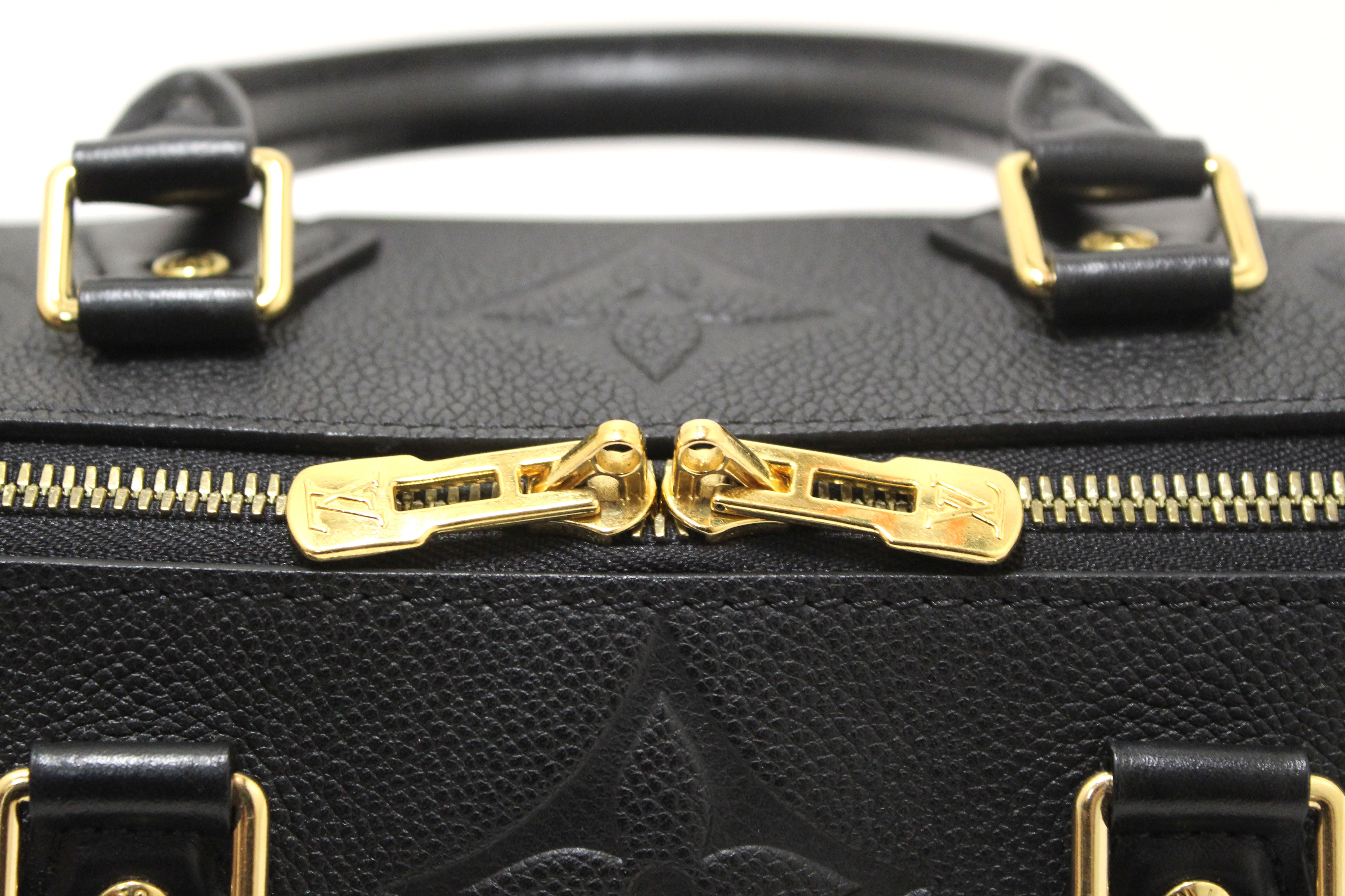 Authentic Louis Vuitton Black Empreinte Speedy 25 Bandouliere Crossbody Bag