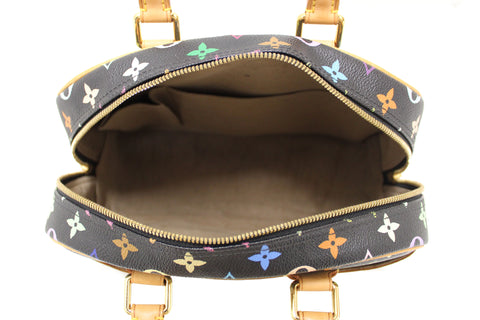 Authentic Louis Vuitton Black Multicolor Trouville Handbag