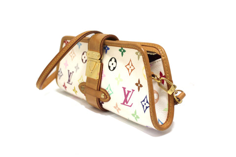 Authentic Louis Vuitton Black Multicolor Monogram Shirley Clutch