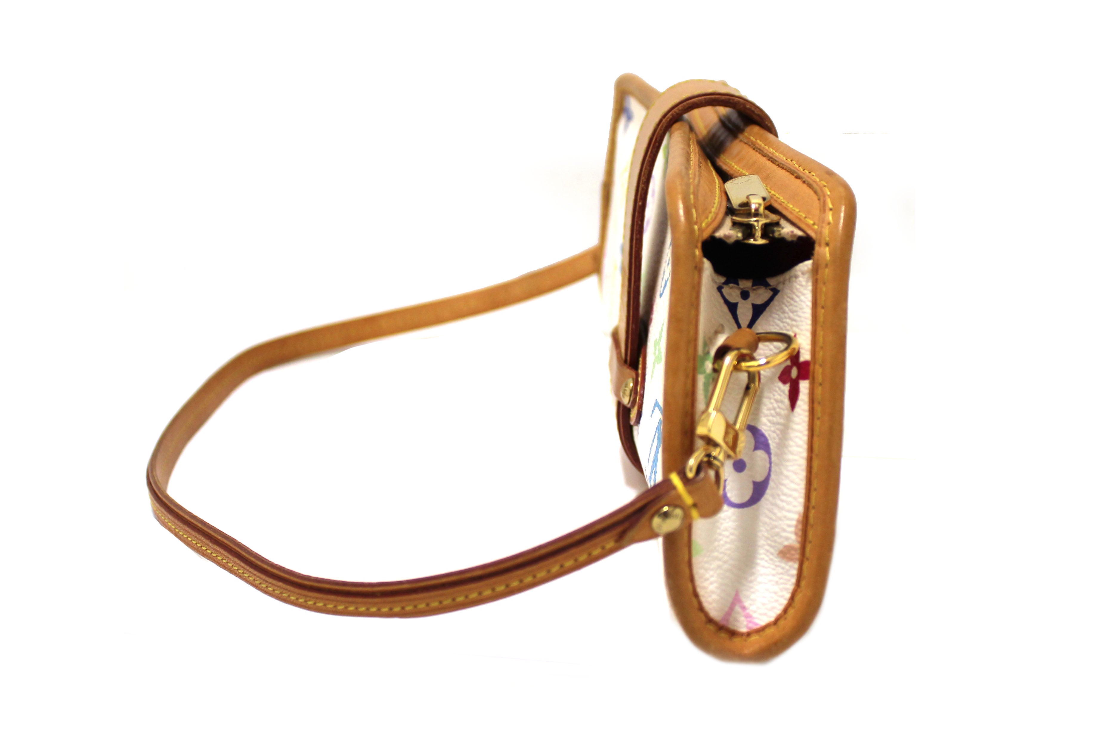 Authentic Louis Vuitton Black Multicolor Monogram Shirley Clutch