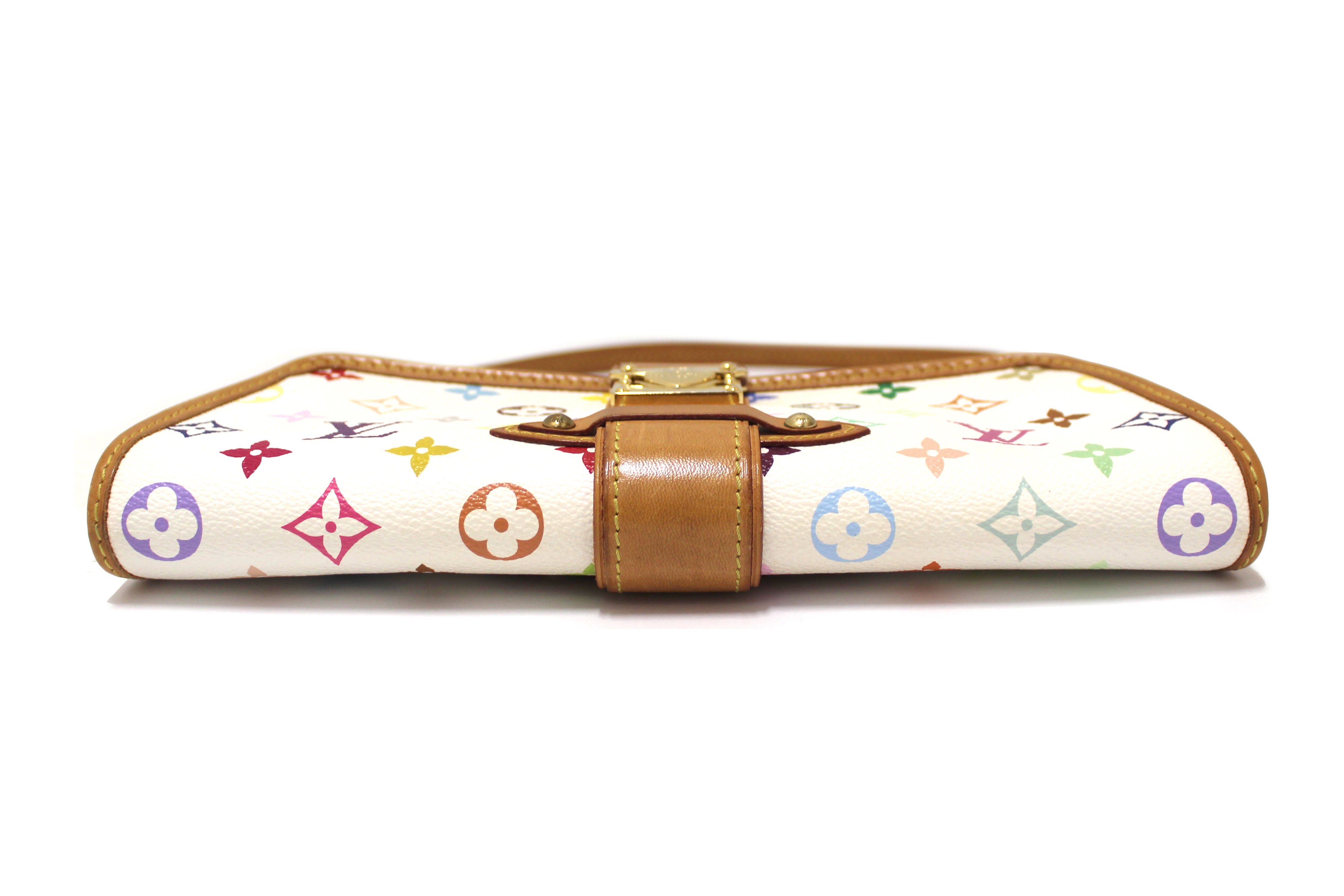 Authentic Louis Vuitton Black Multicolor Monogram Shirley Clutch