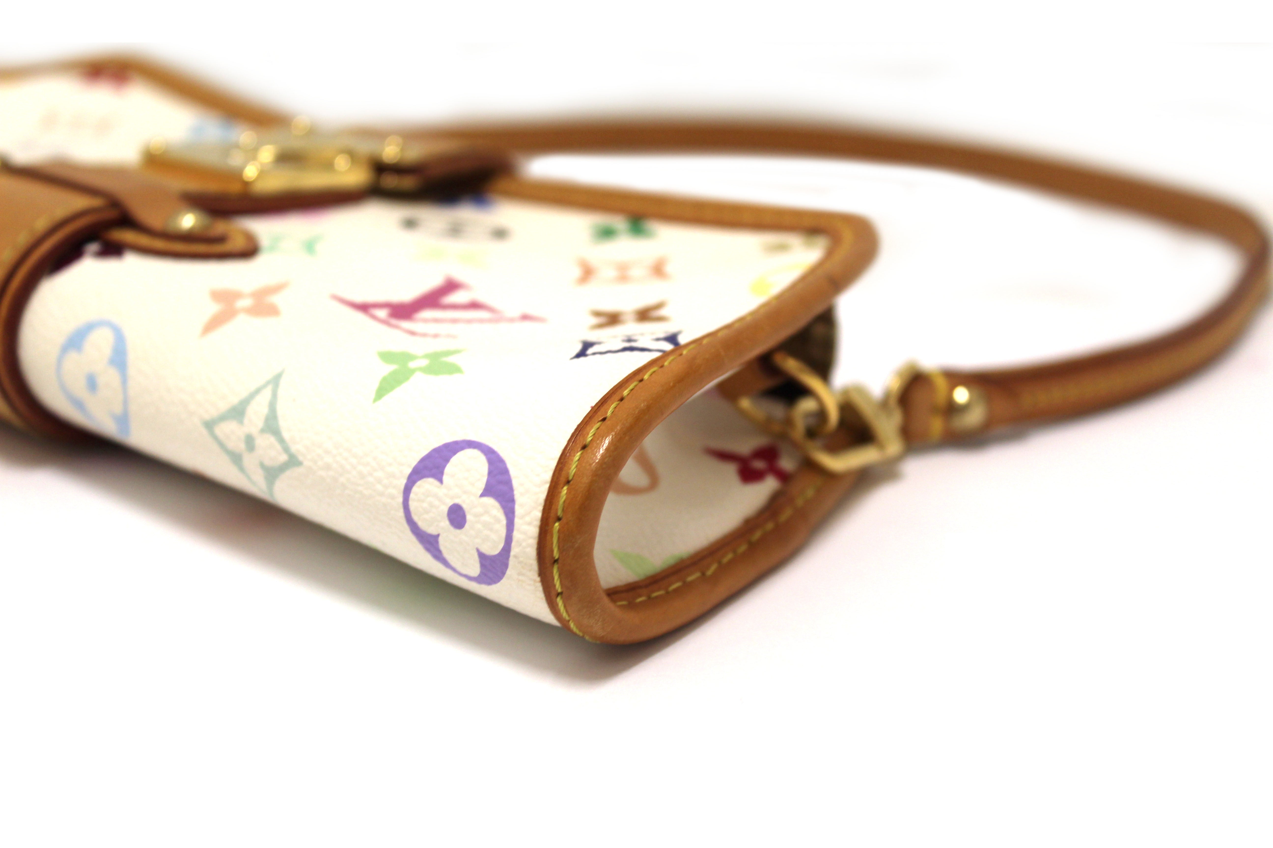 Authentic Louis Vuitton Black Multicolor Monogram Shirley Clutch