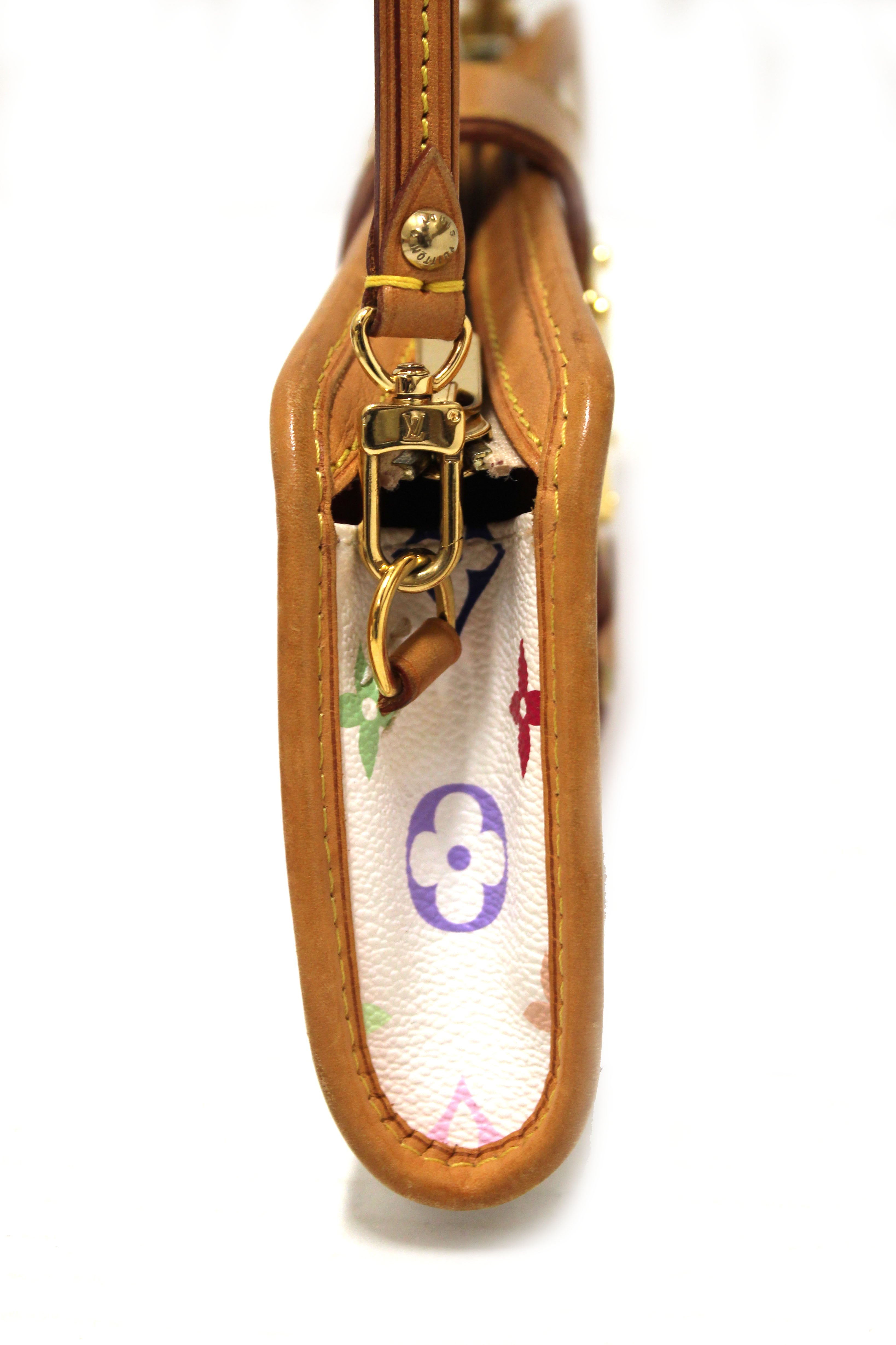 Authentic Louis Vuitton Black Multicolor Monogram Shirley Clutch