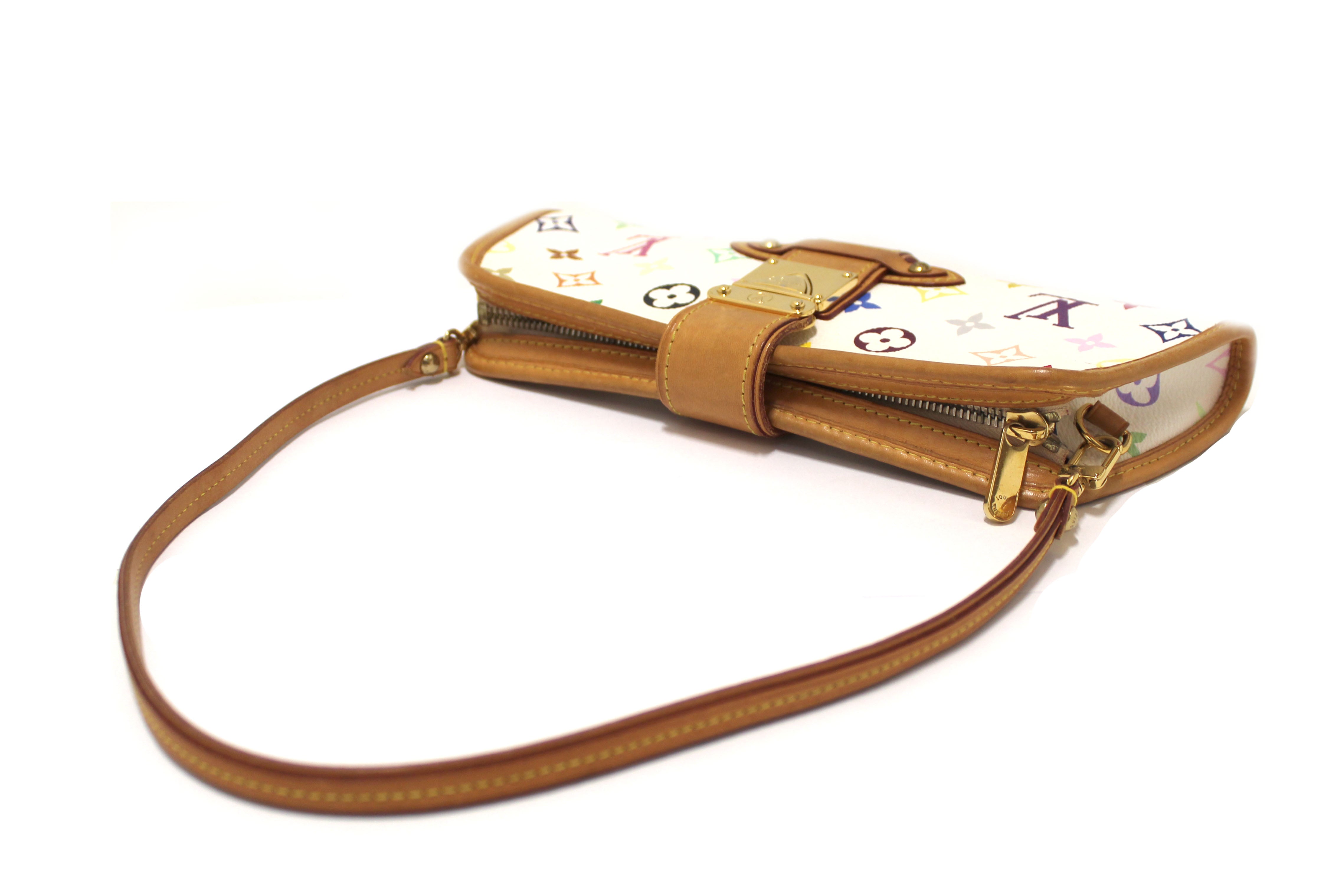 Authentic Louis Vuitton Black Multicolor Monogram Shirley Clutch