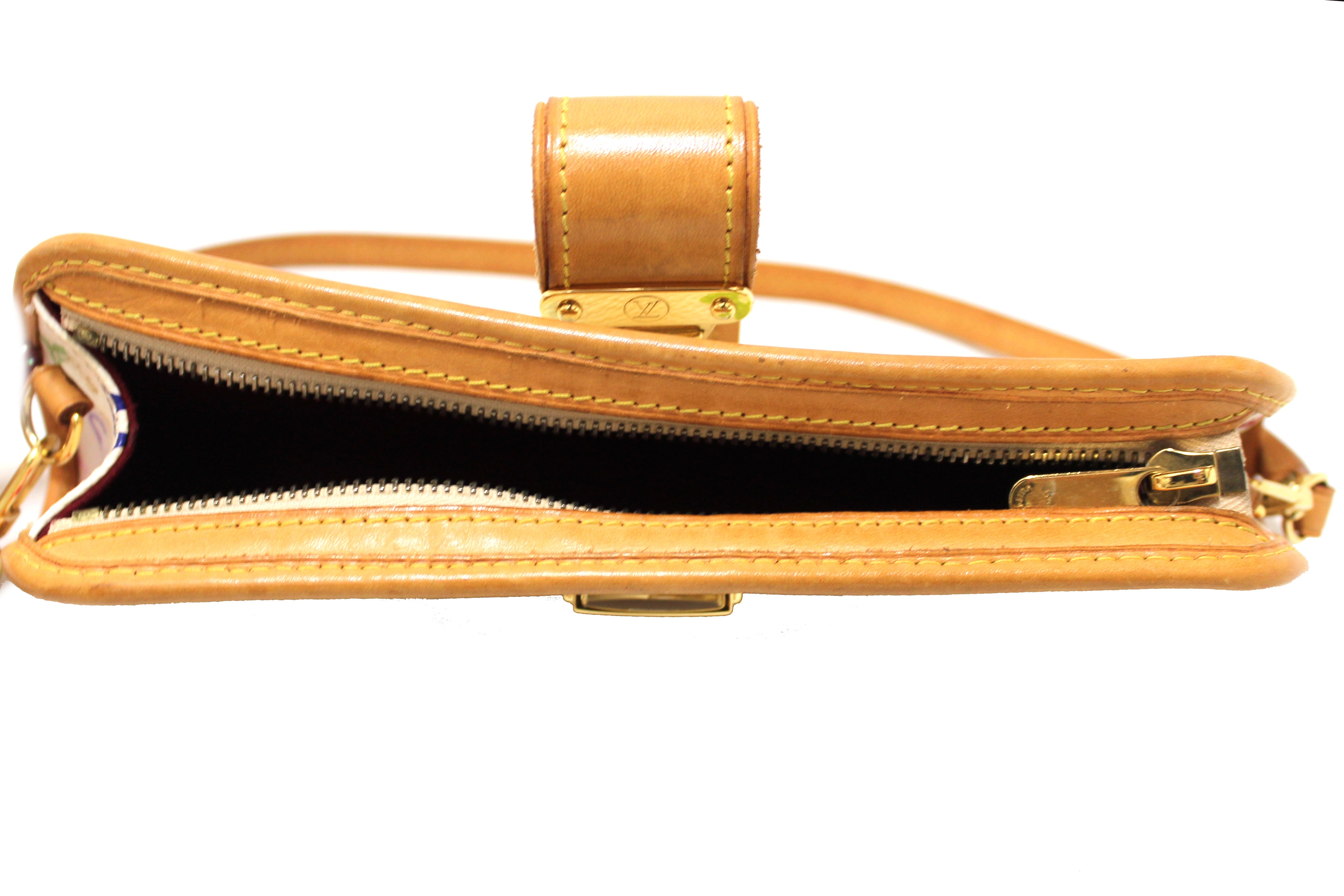 Authentic Louis Vuitton Black Multicolor Monogram Shirley Clutch