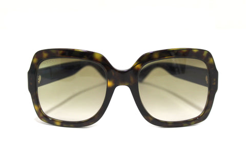 Authentic Gucci Brown Tortoise Shell Square Sunglasses