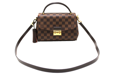 Authentic Louis Vuitton Damier Ebene Croisette Handbag/Messenger Bag