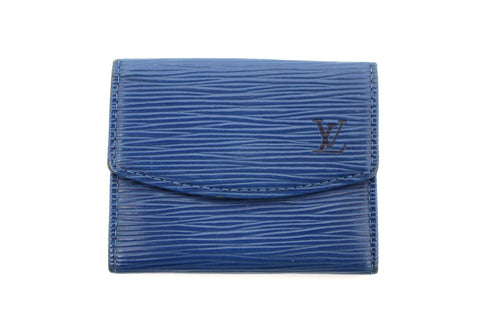 Authentic Louis Vuitton Vintage Blue Epi Leather Card Holder