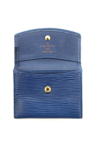 Authentic Louis Vuitton Vintage Blue Epi Leather Card Holder