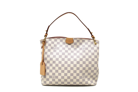 Authentic Louis Vuitton Damier Azur Graceful PM Hobo Shoulder Bag