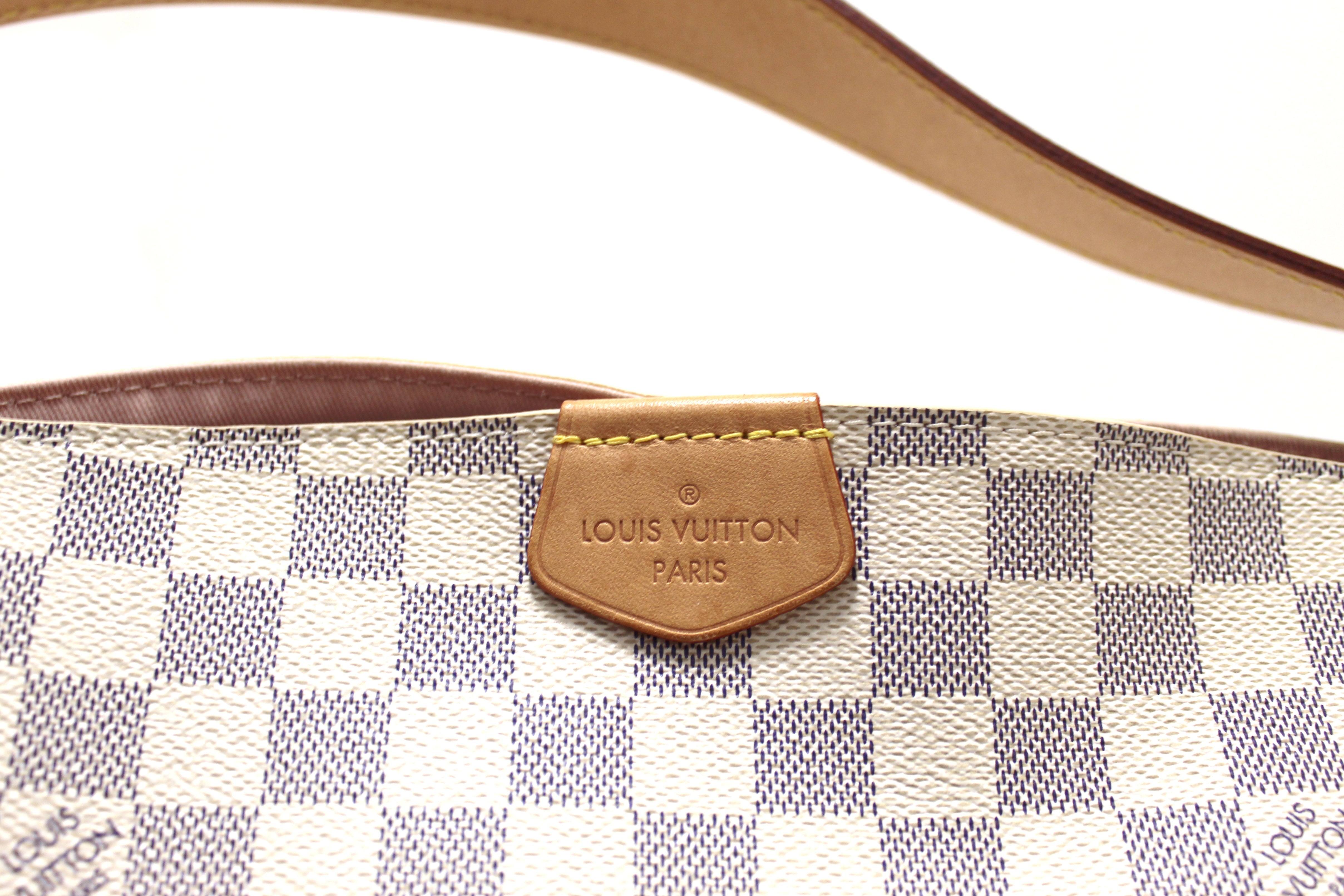 Authentic Louis Vuitton Damier Azur Graceful PM Hobo Shoulder Bag