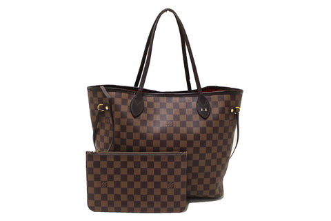 Authentic Louis Vuitton Damier Ebene Neverfull MM Shoulder Bag