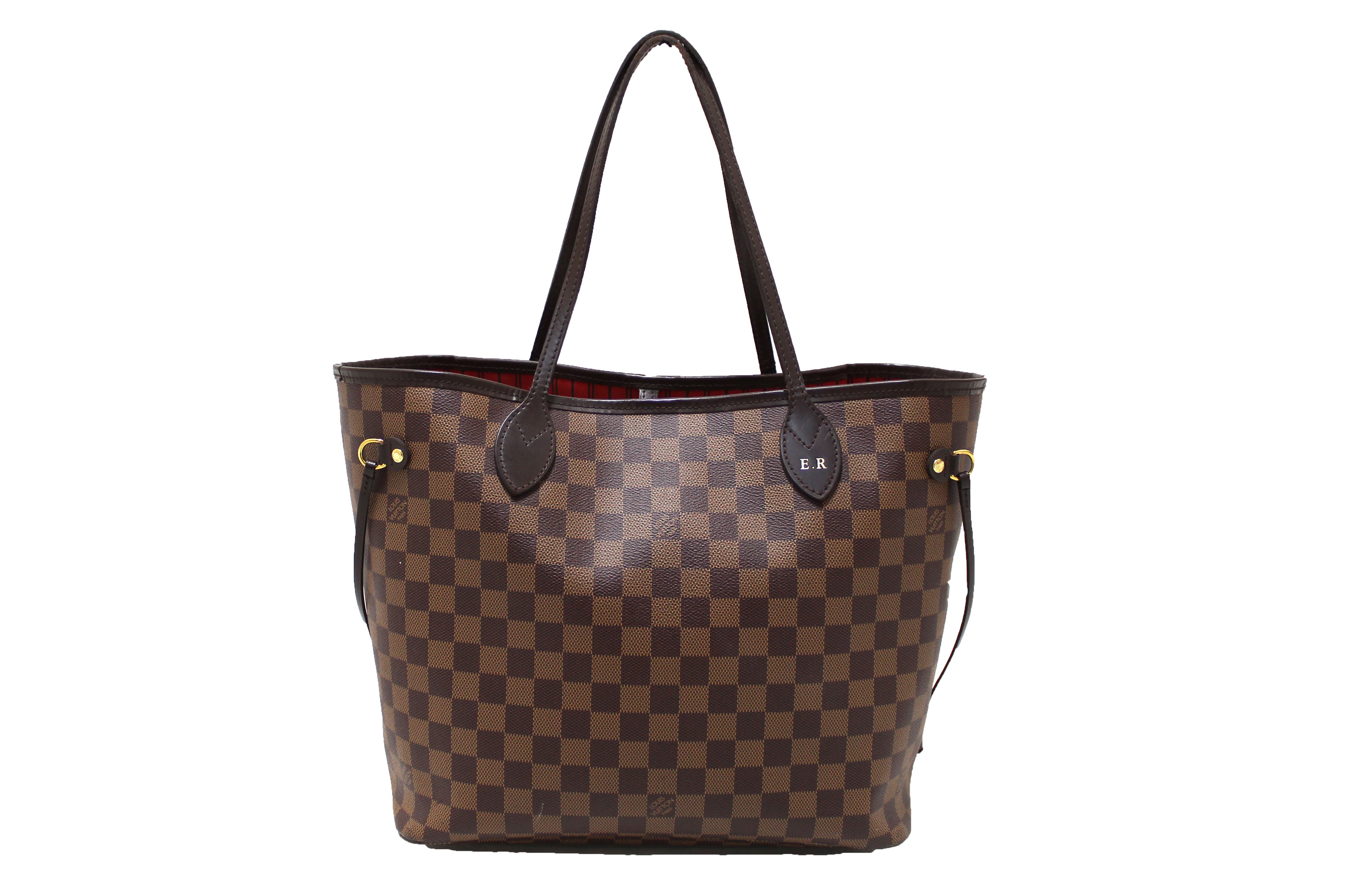 Authentic Louis Vuitton Damier Ebene Neverfull MM Shoulder Bag