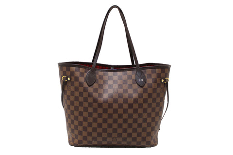 Authentic Louis Vuitton Damier Ebene Neverfull MM Shoulder Bag