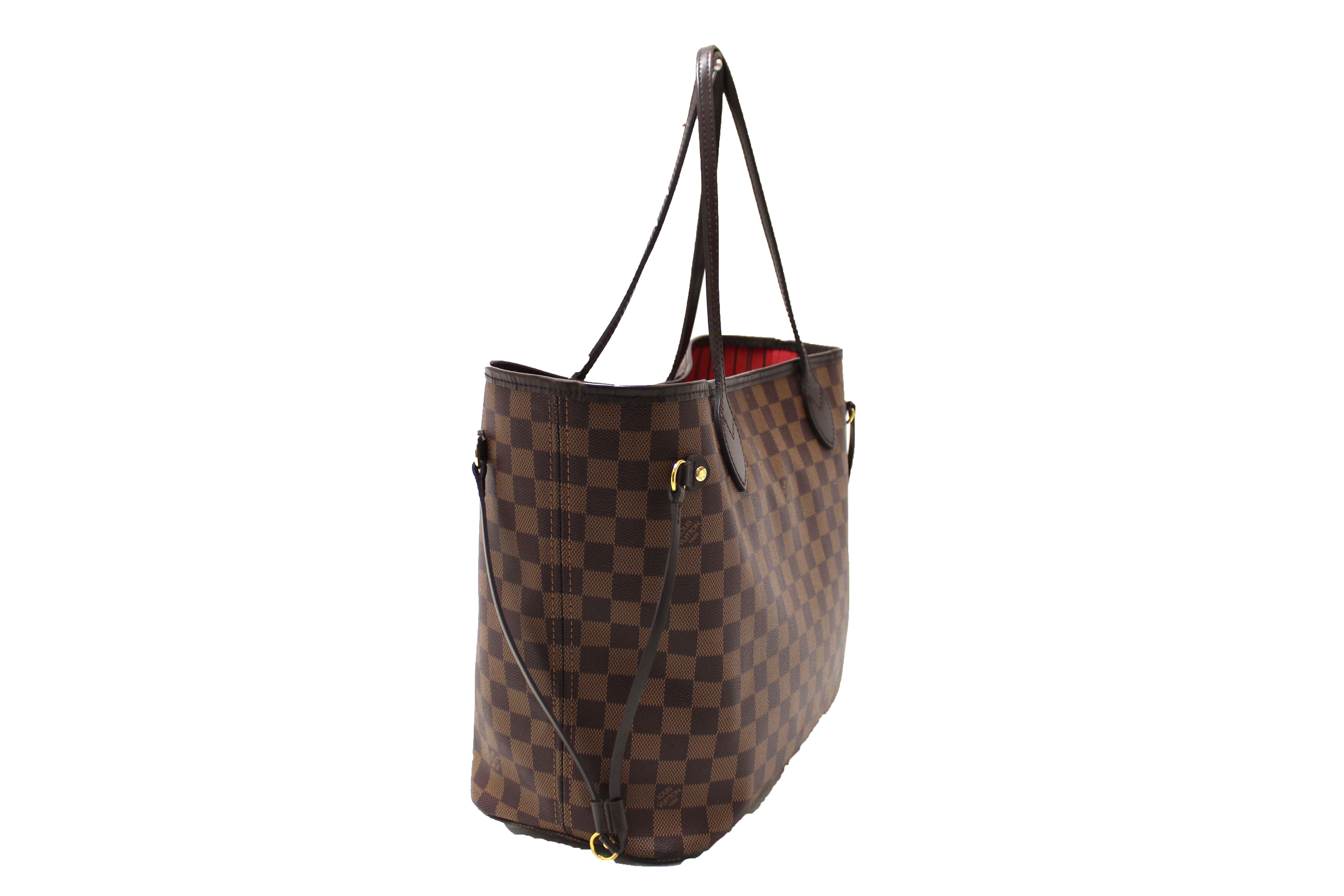 Authentic Louis Vuitton Damier Ebene Neverfull MM Shoulder Bag
