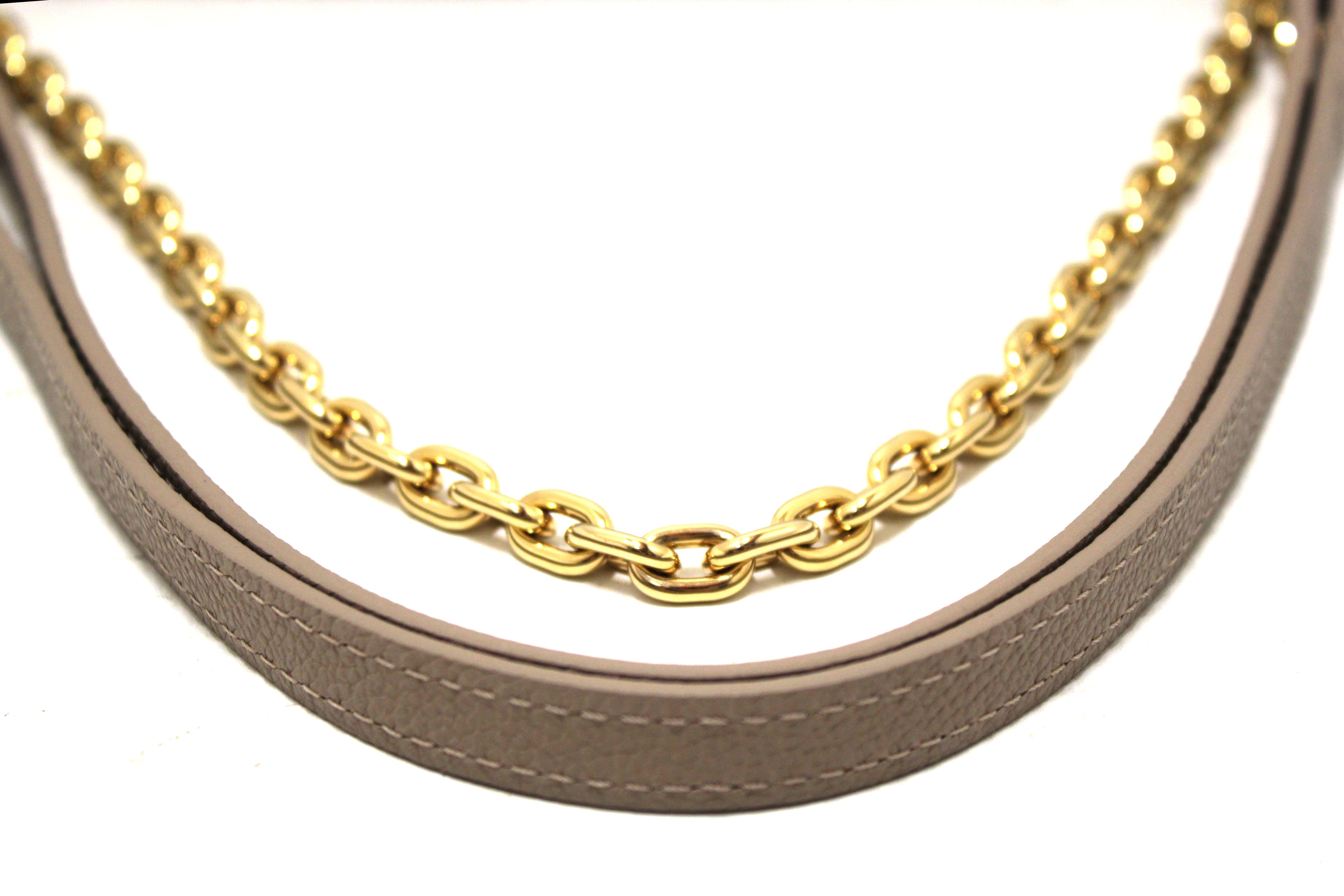 Authentic Louis Vuitton Grey/Cream Bicolor Monogram Empreinte Wallet on Chain Ivy Bag