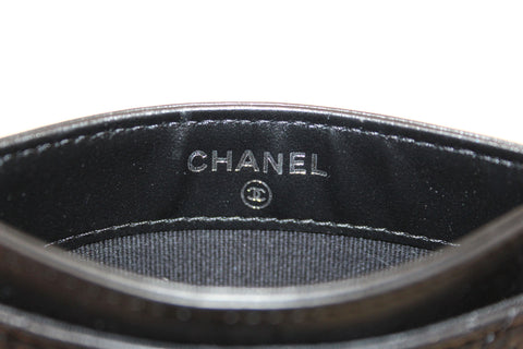 Authentic Chanel Black Calfskin Quilted Reissue Card Holder