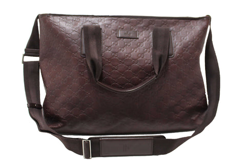 Authentic Gucci Brown GG Guccissima Leather Large Tote Bag 162913
