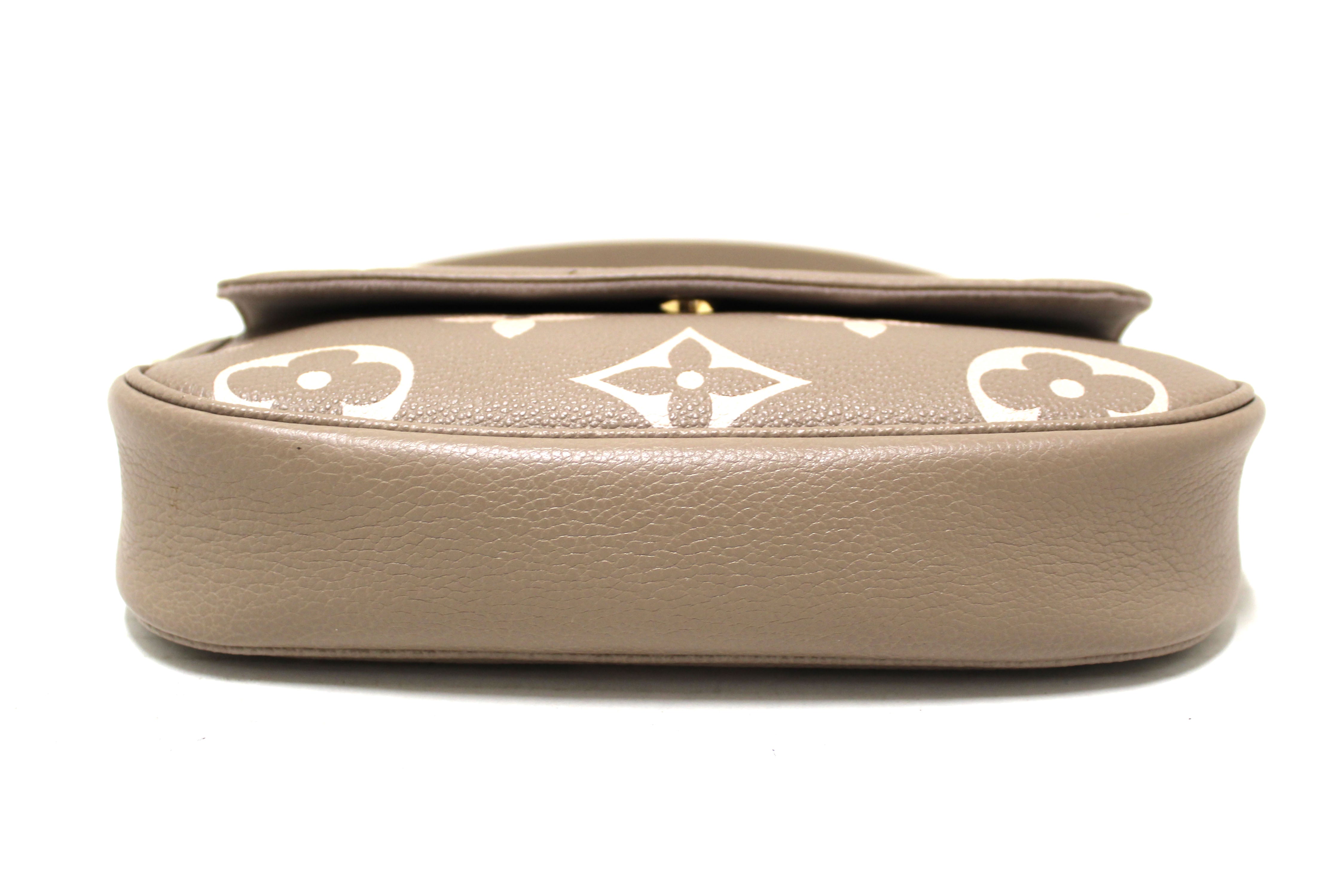 Authentic Louis Vuitton Grey/Cream Bicolor Monogram Empreinte Wallet on Chain Ivy Bag