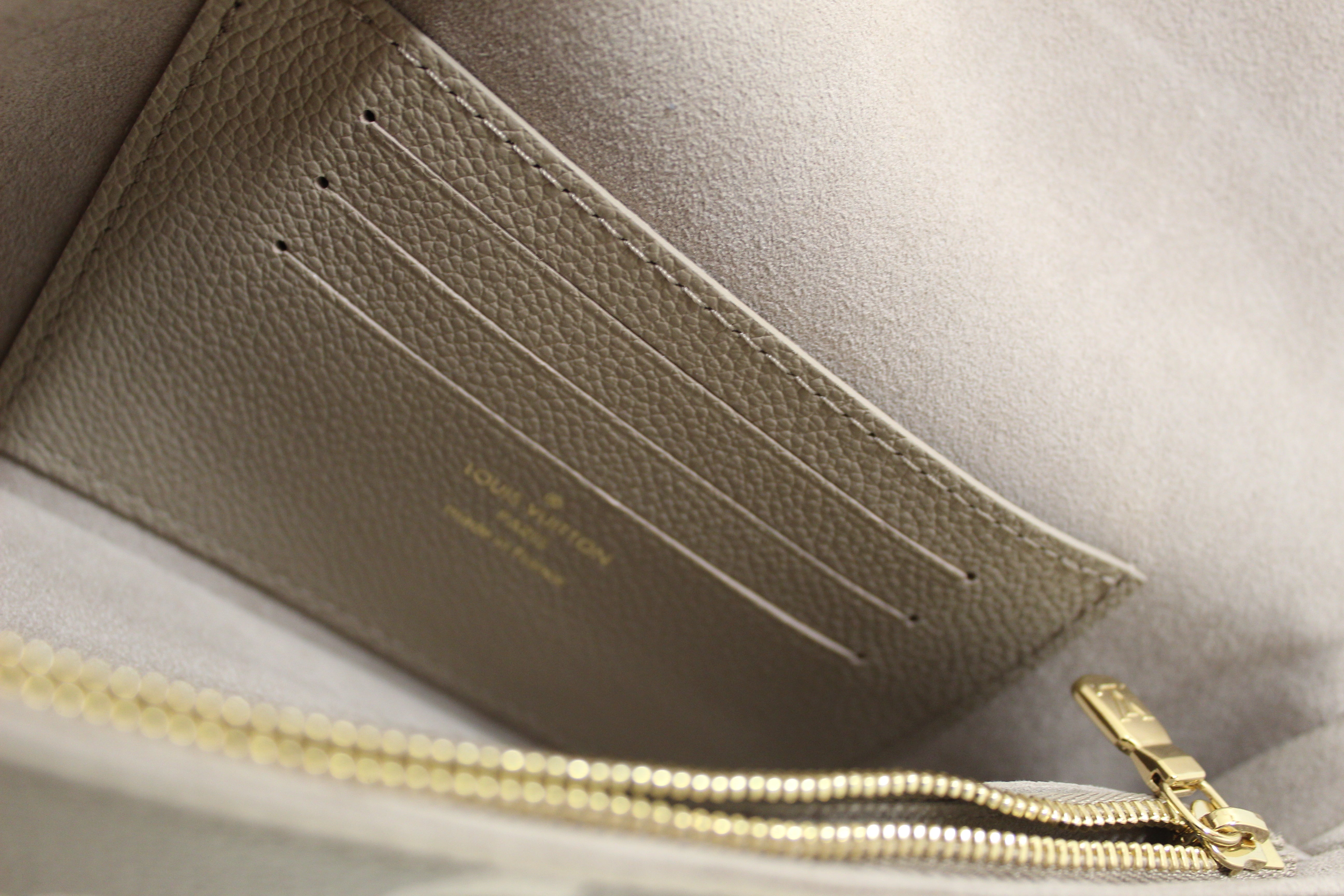 Authentic Louis Vuitton Grey/Cream Bicolor Monogram Empreinte Wallet on Chain Ivy Bag