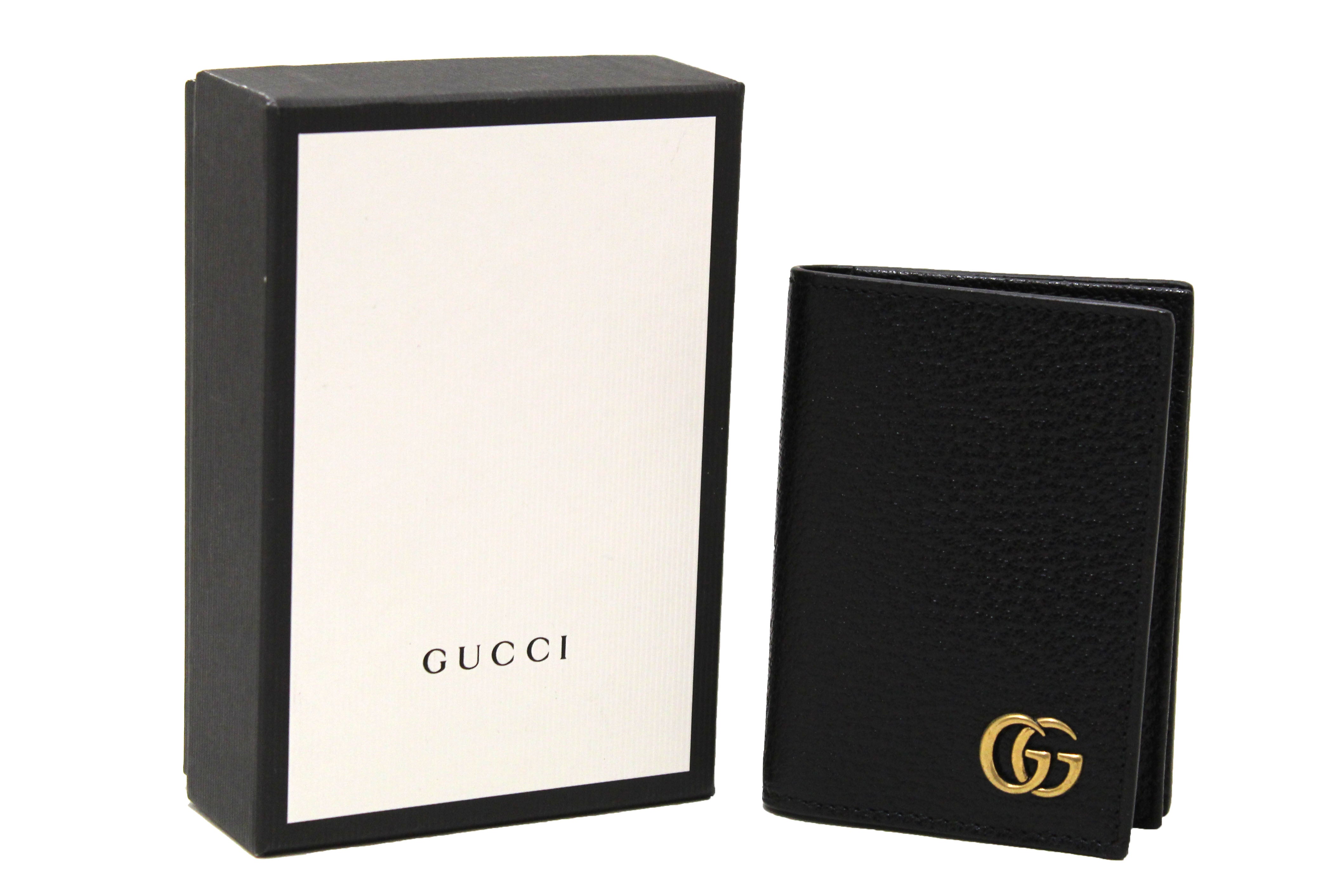 NEW Authentic Gucci GG Marmont Black Leather Card Case