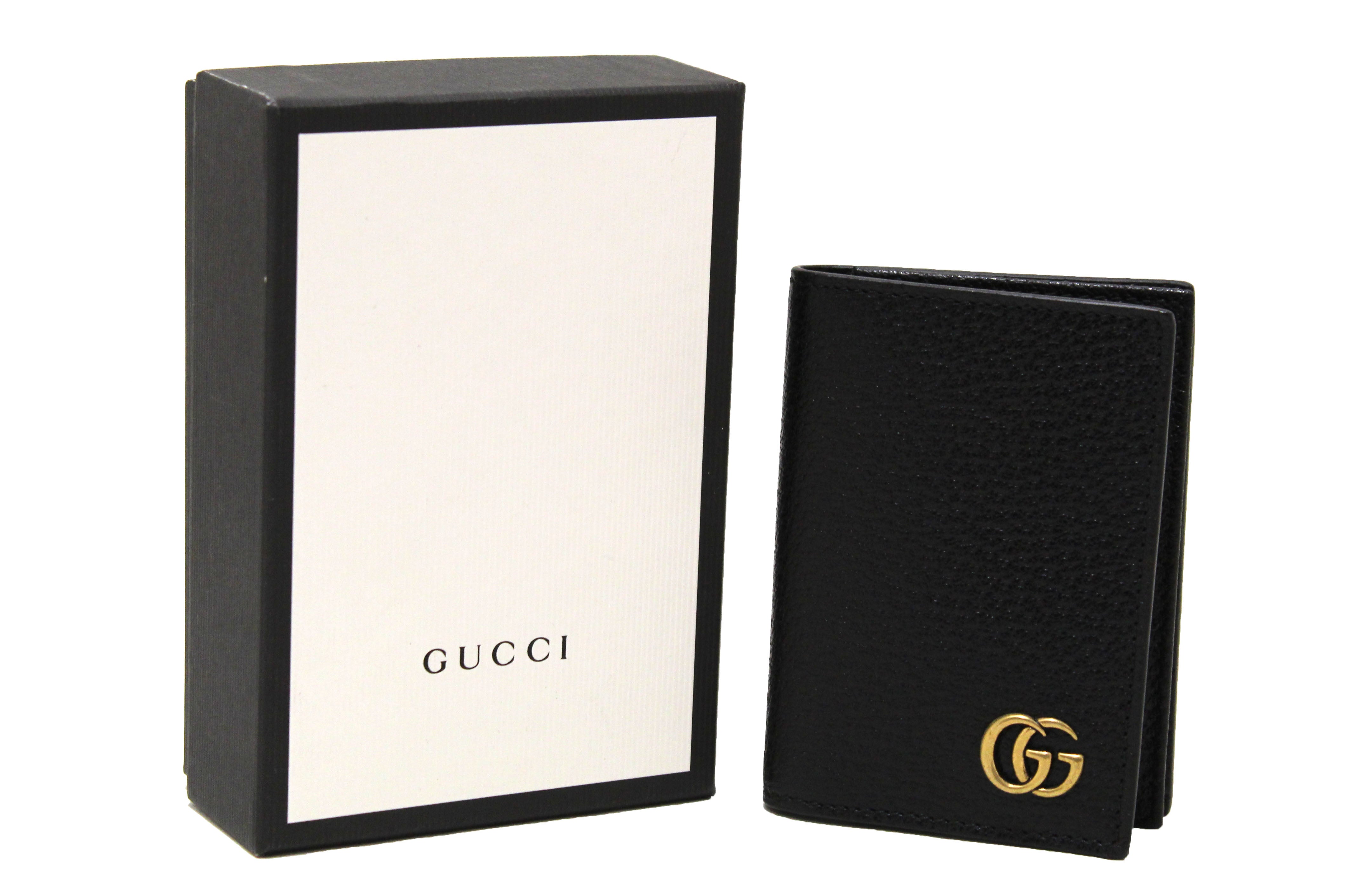 NEW Authentic Gucci GG Marmont Black Leather Card Case