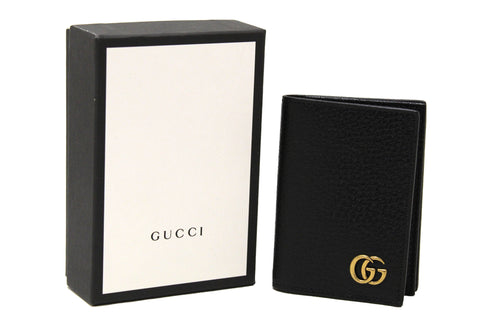 NEW Authentic Gucci GG Marmont Black Leather Card Case